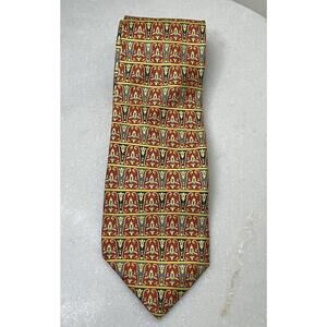 Il Quadrifoglio D’oro San Marco Venezia 100% Italian Silk Men’s Tie Red Yellow